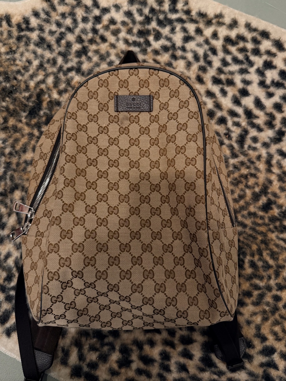 Gucci Beige/Brown Monogram Backpack